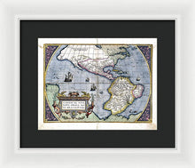 Load image into Gallery viewer, Old Map Of The Americas 1579  - Framed Print