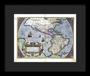 Old Map Of The Americas 1579  - Framed Print