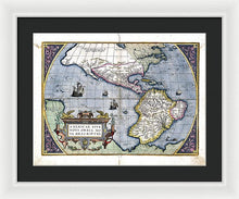 Load image into Gallery viewer, Old Map Of The Americas 1579  - Framed Print