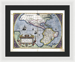 Old Map Of The Americas 1579  - Framed Print