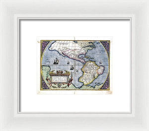 Old Map Of The Americas 1579  - Framed Print