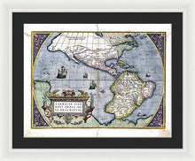 Load image into Gallery viewer, Old Map Of The Americas 1579  - Framed Print