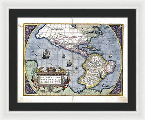 Old Map Of The Americas 1579  - Framed Print