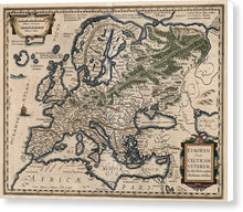 Load image into Gallery viewer, 1618 Map Of Europe - Canvas Print