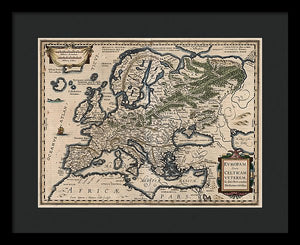 1618 Map Of Europe - Framed Print