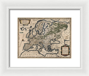 1618 Map Of Europe - Framed Print