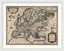 Load image into Gallery viewer, 1618 Map Of Europe - Framed Print