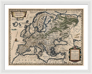 1618 Map Of Europe - Framed Print