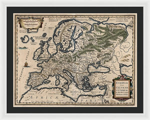 1618 Map Of Europe - Framed Print