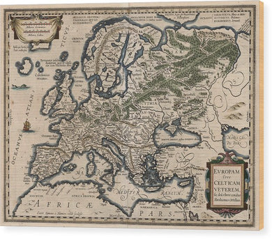 1618 Map Of Europe - Wood Print