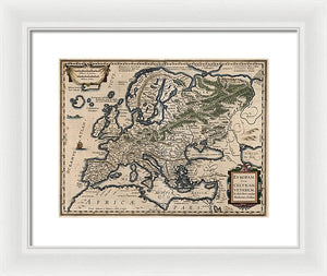 1618 Map Of Europe - Framed Print