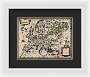 1618 Map Of Europe - Framed Print