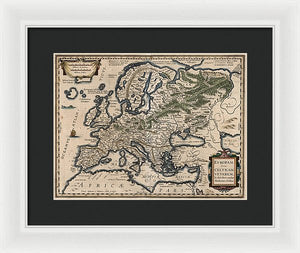 1618 Map Of Europe - Framed Print