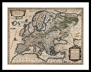 1618 Map Of Europe - Framed Print