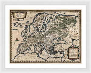 1618 Map Of Europe - Framed Print