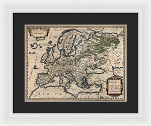 1618 Map Of Europe - Framed Print