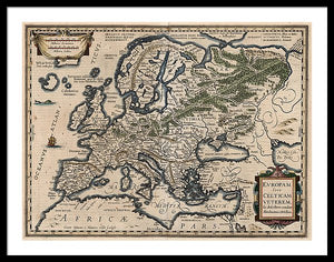 1618 Map Of Europe - Framed Print