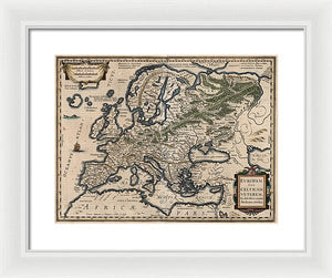 1618 Map Of Europe - Framed Print