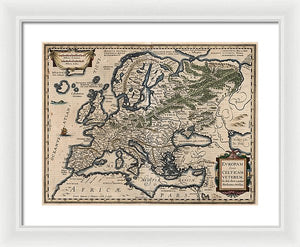 1618 Map Of Europe - Framed Print