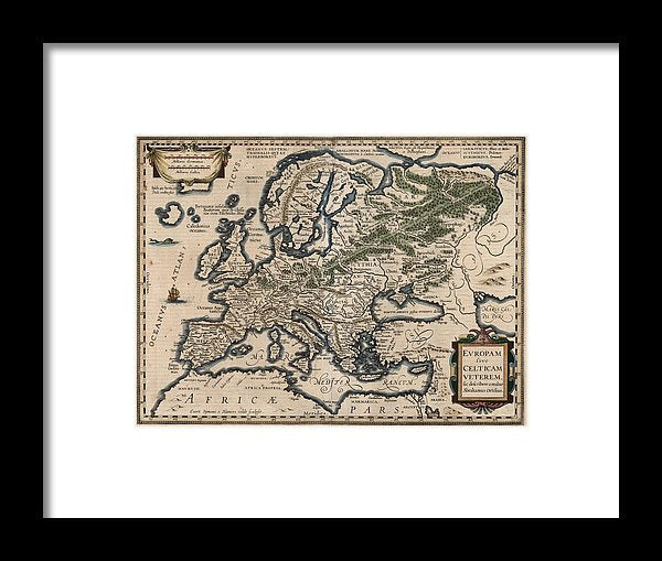 1618 Map Of Europe - Framed Print