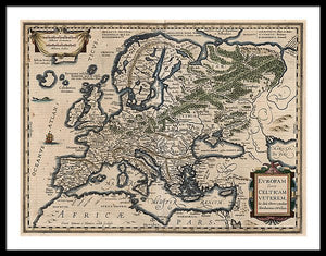 1618 Map Of Europe - Framed Print