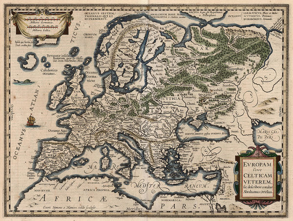 1618 Map Of Europe - Art Print