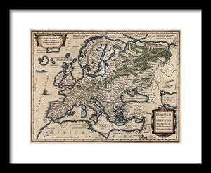 1618 Map Of Europe - Framed Print