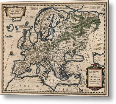 1618 Map Of Europe - Metal Print