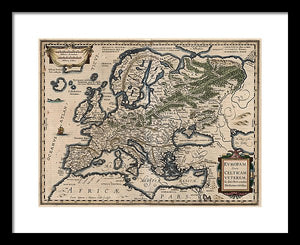 1618 Map Of Europe - Framed Print