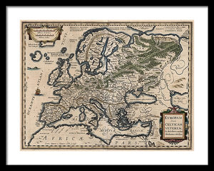 1618 Map Of Europe - Framed Print