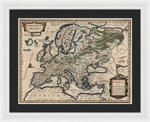 1618 Map Of Europe - Framed Print