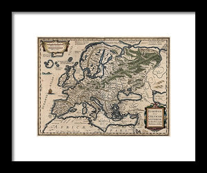 1618 Map Of Europe - Framed Print