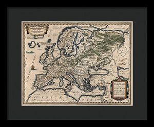 1618 Map Of Europe - Framed Print