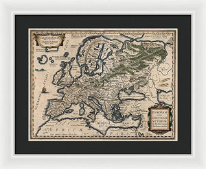 1618 Map Of Europe - Framed Print