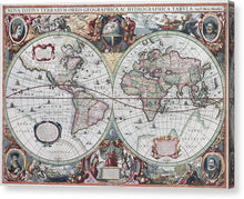 Load image into Gallery viewer, 1630 Map Of The World - Canvas Print