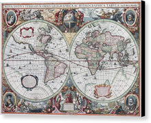 Load image into Gallery viewer, 1630 Map Of The World - Canvas Print