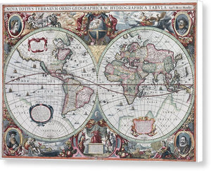 1630 Map Of The World - Canvas Print