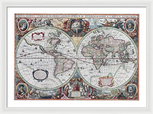 Load image into Gallery viewer, 1630 Map Of The World - Framed Print