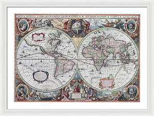 1630 Map Of The World - Framed Print