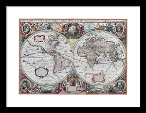 1630 Map Of The World - Framed Print