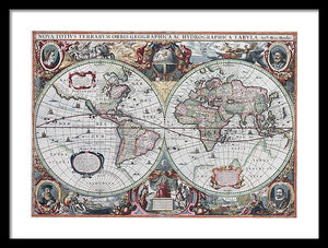 1630 Map Of The World - Framed Print