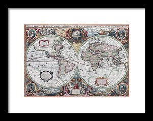 1630 Map Of The World - Framed Print