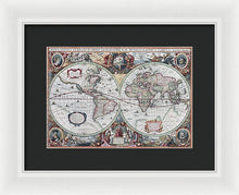 Load image into Gallery viewer, 1630 Map Of The World - Framed Print