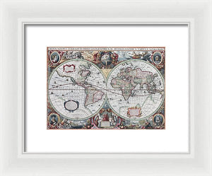 1630 Map Of The World - Framed Print