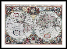 Load image into Gallery viewer, 1630 Map Of The World - Framed Print