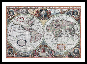 1630 Map Of The World - Framed Print