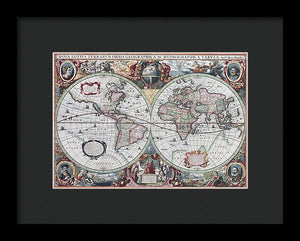 1630 Map Of The World - Framed Print