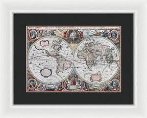 1630 Map Of The World - Framed Print