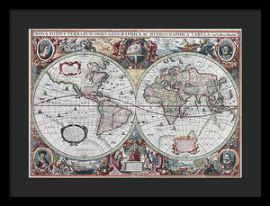 1630 Map Of The World - Framed Print