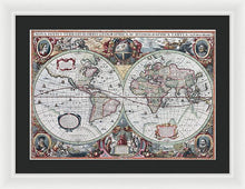 Load image into Gallery viewer, 1630 Map Of The World - Framed Print